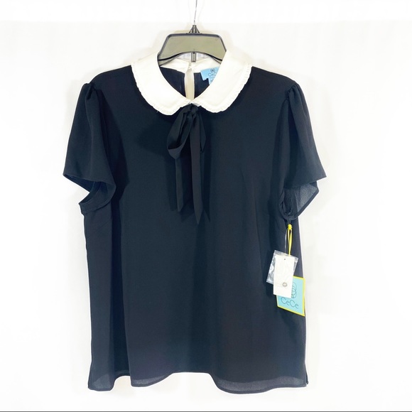 CeCe Tops - CeCe Collar Short sleeve top